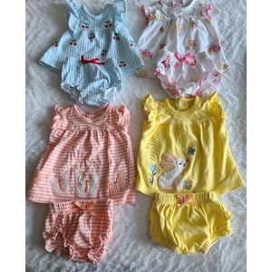 Newborn Matching Shorts Outfits Bundle (4 Sets)
